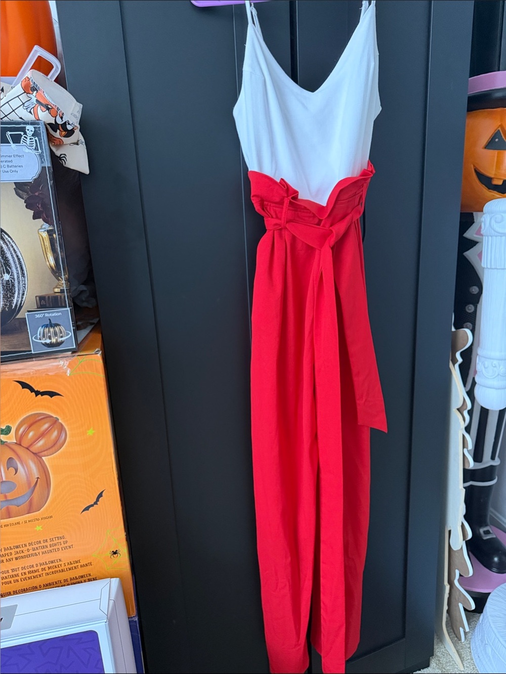 Forever 21 White & Red Girls Costume Jumpsuit with Sash